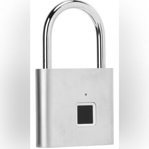 Smart Black Padlock with Fingerprint Sensor